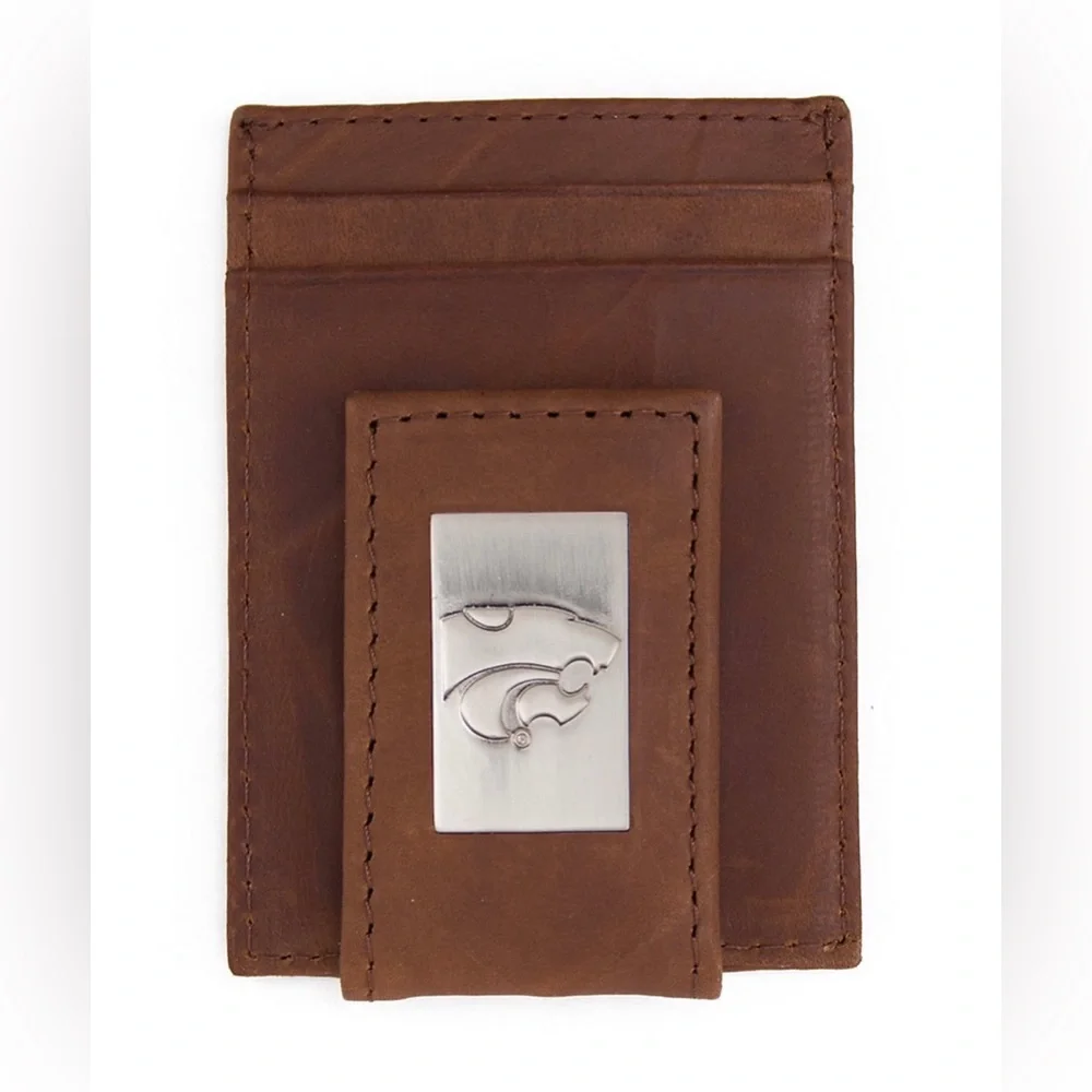NIB Kansas State Wildcats Leather Wallet with Money Clip